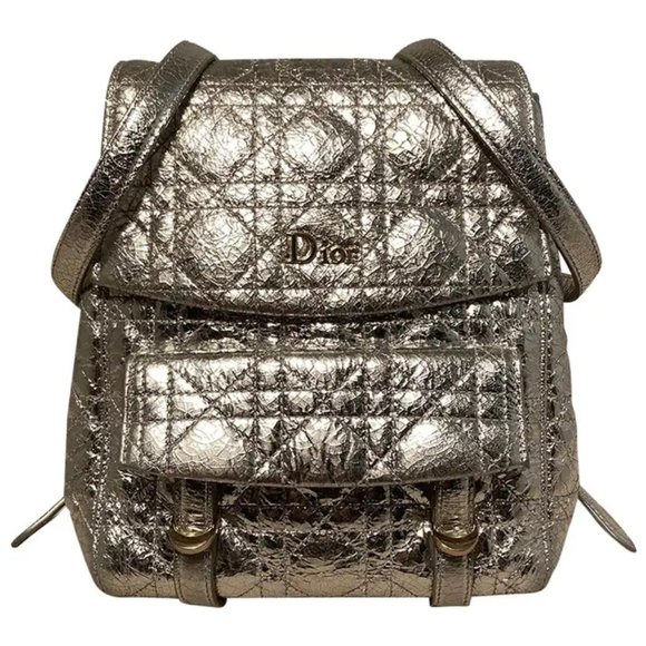 Dior Stardust Silver Leather Backpack - Picture 1 of 8
